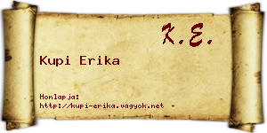 Kupi Erika névjegykártya